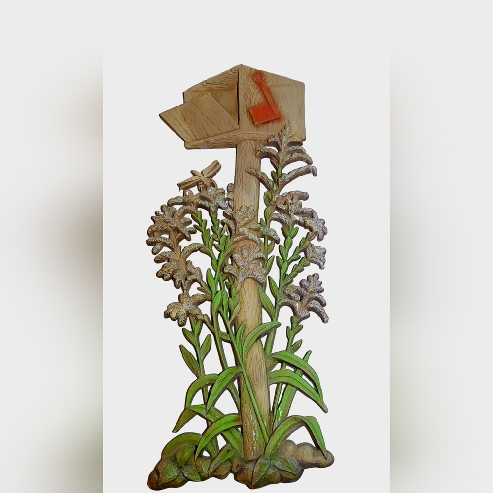 Vintage Burwood Wall Art USA Fencepost Mailbox Farmhouse Country Decor